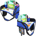 Kids Travel Tray for Car Seat, Toddler Road Trip Essentials With Drawing Kit, Travel Activities Must Haves (Navy Blue-2PCS)