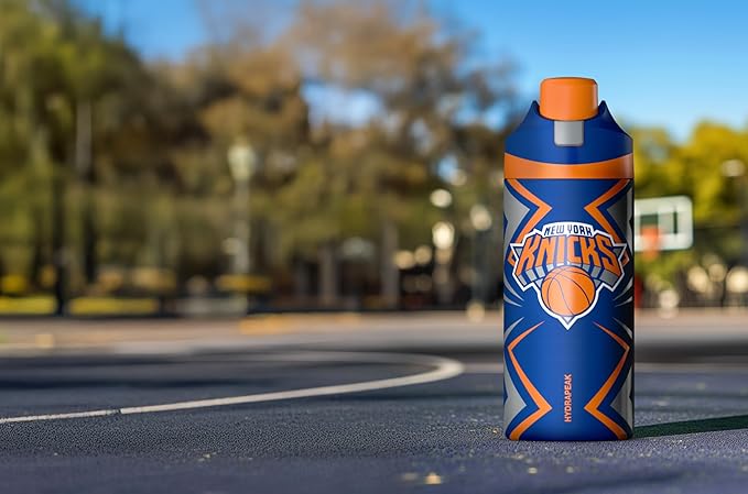 Hydrapeak x NBA Officially Licensed Los Angeles Lakers Oasis 20 oz Insulated Kids Water Bottle, Stainless Steel Water Bottle Kids with Chug Lid, Push Button