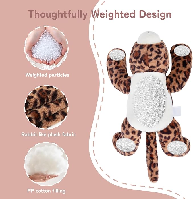 Niuniu Daddy Leopard Weighted Stuffed Animals for Kids & Adults, 24" | 5lb Large Weighted Plushies Pillow for Sleeping and Calming, Cute Lying Toy Huggable Gift for Everyday Comfort
