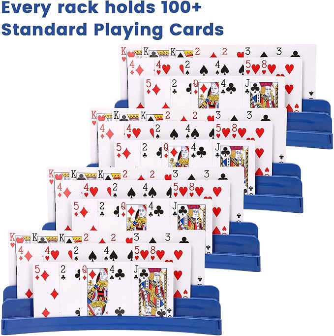 Three-Layer Design Playing Cards Holders，Playing Card Holder for Kids Adults Hands Free Card Holder for Family Card Game Nights Poker Parties