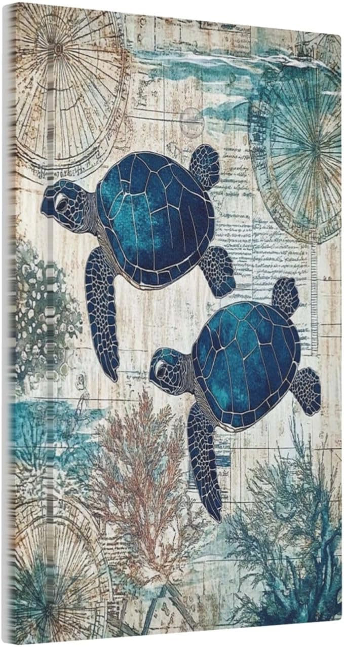 Blue Green Sea Turtle Tropical Ocean Coral Nautical Map Light Switch Cover Plate 1 Gang No Device Blank Electrical Wall Plates Faceplate Decorative Switch Plate For Bed Room Bathroom Decor