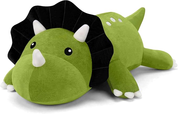 TOYSYM Weighted Stuffed Animals Triceratops, Dinosaur Plush with Weighted Beads, Cute Triceratops Dinosaur Stuffed Animals Pillow Gifts for Adults Kids Boys Girls