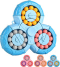 SUOXU Magic Bean Rotating Brain Teaser Finger Puzzle Toy,Boys Girl Handheld Spinner Stress Anxiety Relief Ball Game Sensory Toys, Gift for Kids Ages 3Above Easter Christmas Birthday New Year (Blue)