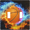 Basketball Double Light Switch Cover Plates Decorative 2 Gang Wall Plate Double Toggle Lightswitch Cover