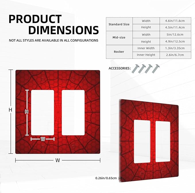 Spider Web Double Gang Rocker Decorative Light Switch Cover, 2-Gang Wall Plate Outlet Cover