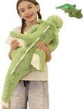 Tezituor Dragon Stuffed Animal Glow in The Dark, 31.5" Large Soft Dragon Plush Pillow Christmas Birthday Toy Gifts for Kids&Adults