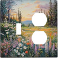 Wallplates Floral Landscape Rustic Nature Wildflower 1 Toggle 1 Duplex Switch Plate Electrical Gfci Faceplate Decorative Light Switch Covers For Bed Room Living Room Decor