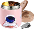 Thermo for Hot Food Kids - 15.2oz, Leak Proof Insulated Food Jar, Soup Thermo, Insulated Lunch Containers, Termos Para Comida Caliente, Wide Mouth Lunch Box with Folding Spoon and Handle