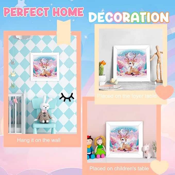 Diamond Art Kits with Wooden Frame - Arts and Crafts - Dimond Art Painting by Numbers - GEM Art for Beginners Adult Home Wall Decor