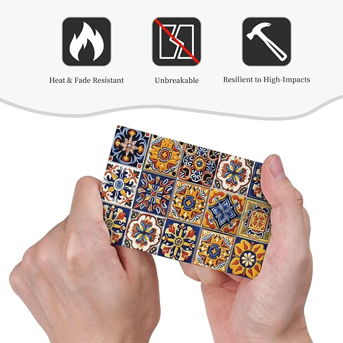 Mexican Talavera Tiles Flower Vintage Light Switch Cover Plate 1 Gang No Device Blank Electrical Wall Plates Faceplate Decorative Switch Plate Covers for Kitchen Bathroom Decor