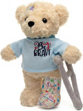 10" Broken Leg Bear with Adjustable Cast & Plush Crutch - Get Well Stuffed Animal for Kids. Knee Surgery Recovery Gifts for Teen - Teddy Bear with Broken Leg