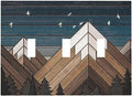 Rustic Geometric Mountain Wilderness Wood 3 Gang Light Switch Cover Triple Toggle Wall Plates Decorator Receptacle Outlet Covers Electrical Switchplate Faceplate for Bedroom Bathroom Kitchen Decor