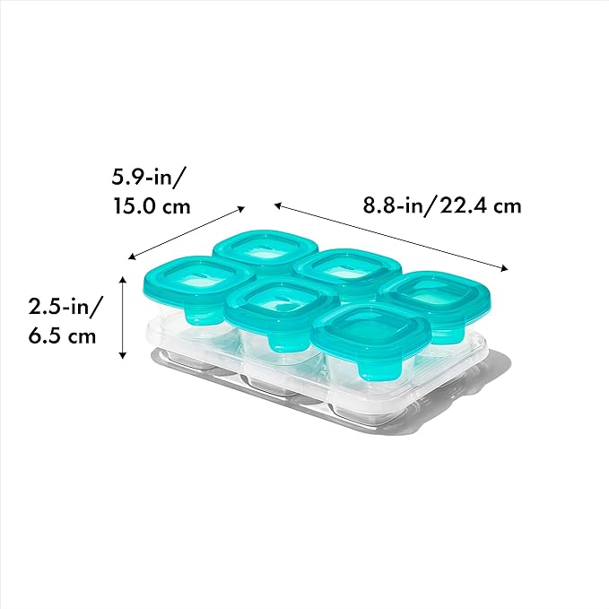 OXO Tot Silicone Baby Blocks m- 2 oz. - Teal
