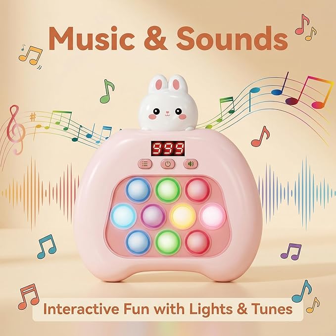 Electronic Pop It Game with LED Screen - 2-Player Online Bubble Pop Fidget Toy, Brain Training STEM Game for Kids 3-12, Anti-Anxiety Sensory Toy, Educational Birthday Gift for Boys Girls（（Brown）