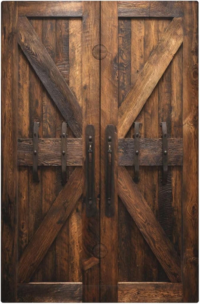 Decorative Light Switch Cover Plate Retro Brown Wood Barndoor 1 Gang No Device Single Blank Outlet Covers Wall Plates for Electrical Outlets Faceplate for Farmhouse Home Decor