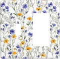 Outlet Covers Floral Colorful Green Leaf Wildflower 1 Toggle 1 Rocker Combination Decorative Wall Plate Electrical Switch Plates Light Switch Cover Plate For Bed Room Living Room Decor