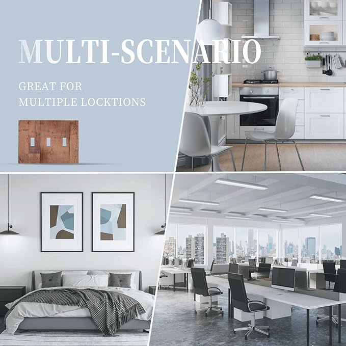 Rustic Brown Dark Wood Texture Printing Decorative Switch Plates 3 Gang Wall Plate Triple Toggle Light Switch Cover Faceplate Electrical Wall Panels For Farmhouse Cabin Decor