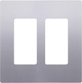 ENERLITES Elite Series Screwless Decorator Wall Plate Child Safe Outlet Cover, Gloss Finish, Size 2-Gang 4.68" H x 4.73" L, Unbreakable Polycarbonate Thermoplastic, SI8832-SV, Silver