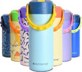Elemental Insulated Kids Water Bottle, Stainless Steel Water Bottle with Straw Lid & Pop-It Handle, Leak-Proof Water Bottles for School, Boys or Girls, Travelling and Sports, 18oz - Sunny Sky