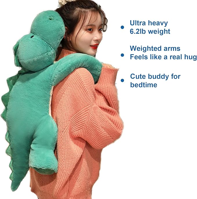 Doireum Weighted Stuffed Animals, 6.2 lbs Weighted Dinosaur Stuffed Animal Toy Dinosaur Weighted Plush Animals Throw Pillow Gifts for Boys Girls, 29.5 inch
