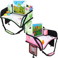 2PCS Kids Travel Tray, Car Seat Tray for kids Travel, Toddler Road Trip Essentials With Drawing Kit, Toddler Lap Desk Organizer for Car, Carseat Table for Airplane