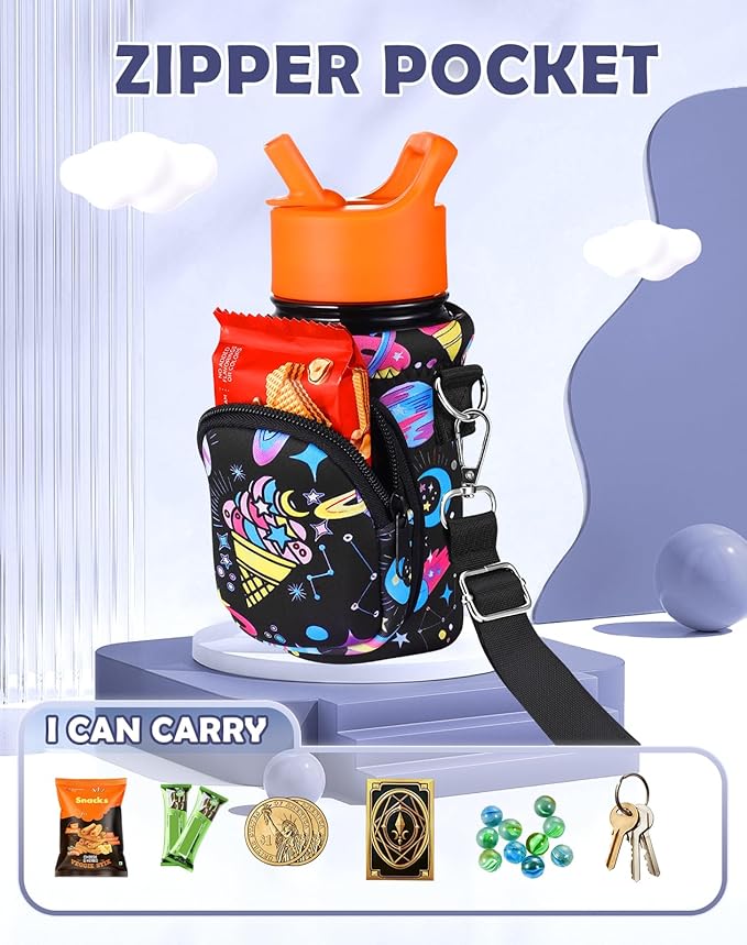 Miss Adola Water Bottle Carrier with Strap - Insulated Kids Water Bottle Holder for Boys Girls Bottle Bag for 10-18Oz