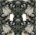 Decorative Switch Plates William Morris Vintage Floral Plants And Birds 2 Gang Double Toggle Wall Plate Outlet Light Switch Cover Electrical Faceplate for Bedroom Home Decor