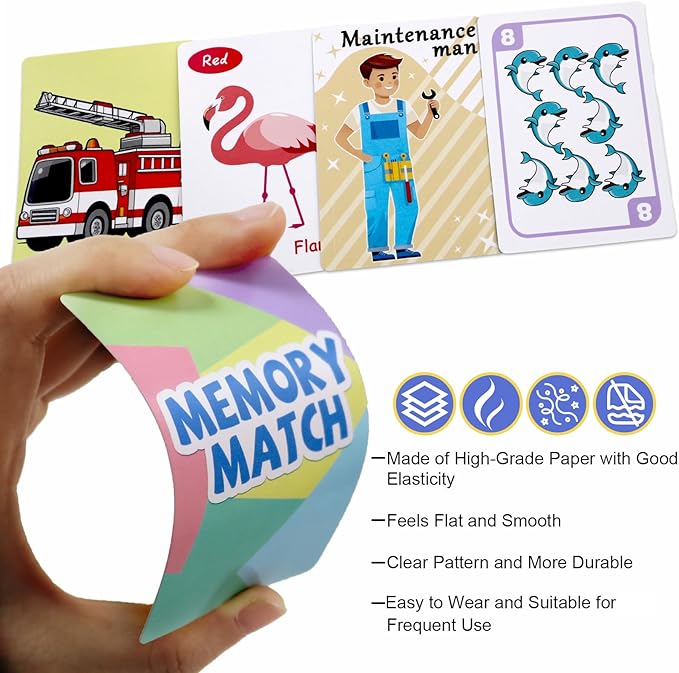 Card Games for Kids Ages 4-8, Go Fish,Old Maid Card Game and Memory Games Card, Fun Classic Kid Toddlers Games for Family Game Night Party Travel Preschool Classroom,Stocking Stuffers Gifts,4 Decks