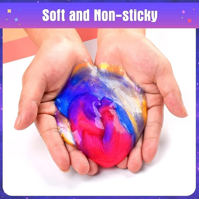 48 Pack Galaxy Slime kit for Kids, Mini Making Slime Bulk Party Favor, Slime Putty Toy for Girls and Boys for Sensory and Tactile Stimulation, Prize, Goodie Stuffers for Kids,Soft Non-Sticky