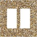 Decorative Outlet Covers Gold Glitter Sequins 2 Gang Double Rocker Light Switch Cover Plate Electrical Switch Plate Cover Decorate GFCI Wall Plate for Bedroom Cabin Decor