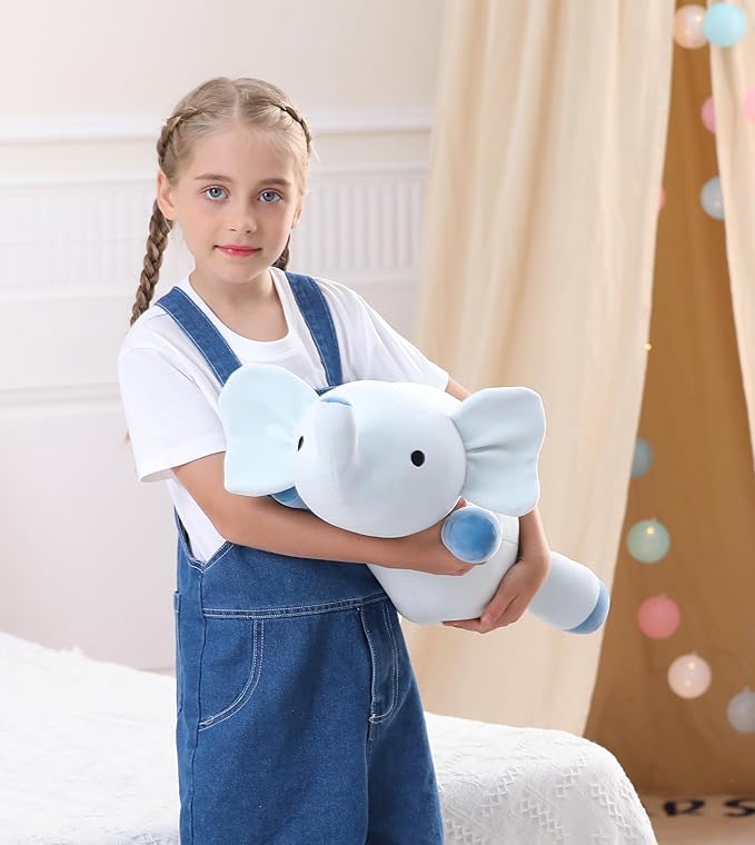 Elephant Weighted Stuffed Animals 24 in 4.2lbs, Comfortable Weighted Elephant Stuffed Animal Plushies Gifts for Adults, Kids, Girls and Boys