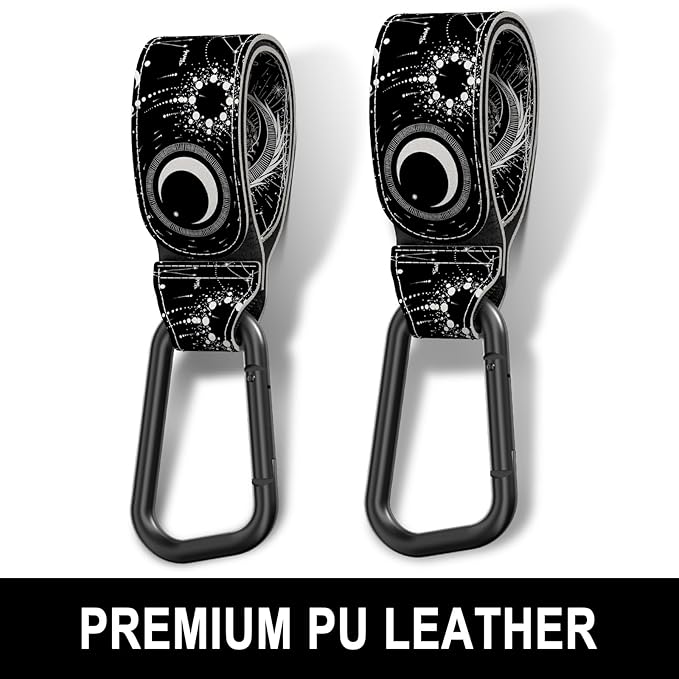 Baby Stroller Hooks for Hanging Bags, Universal Stroller Clips Accessories, Mommy Hook for Diaper Bag, Shopping Cart, Purse, Backpack - 2 Pack, Starry Sky