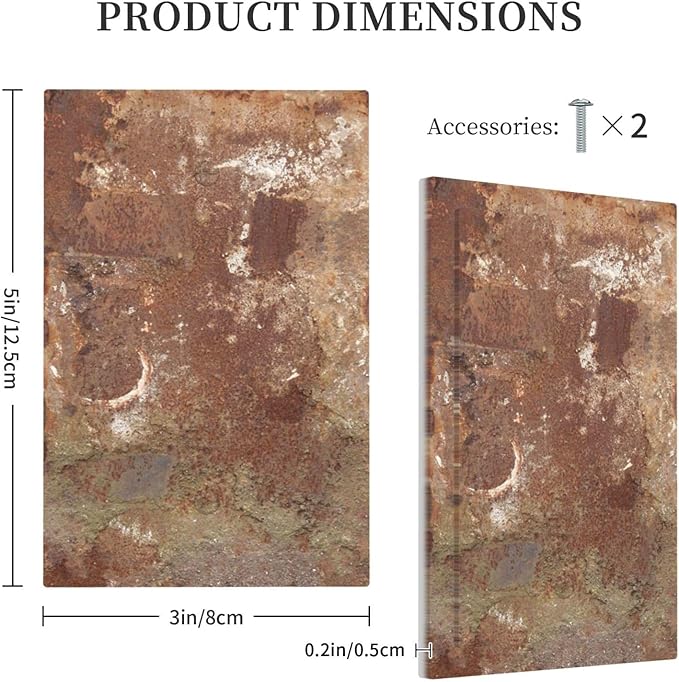 Light Switch Cover Plate Shabby Old Aged Rusty Antique Brass Metal 1 Gang No Device Blank Electrical Wall Plates Faceplate Decorative Switch Plate For Farmhouse Cabin Decor