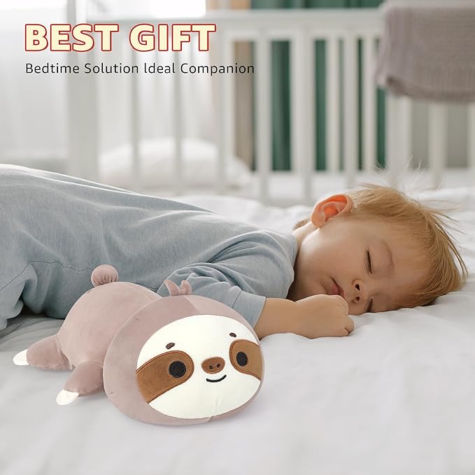 Onsoyours Original Weighted Sloth Plush, Cute Hugging Sloth Weighted Stuffed Animal, Soft Collectible Plushies Pillow Toy Gift for Kids & Adults (9.8", 1.0Lbs)