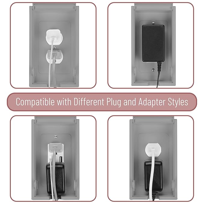 Bates - Baby Safety Outlet Cover Box, Grey, Outlet Covers Baby Proofing, Plug Covers for Electrical Outlets