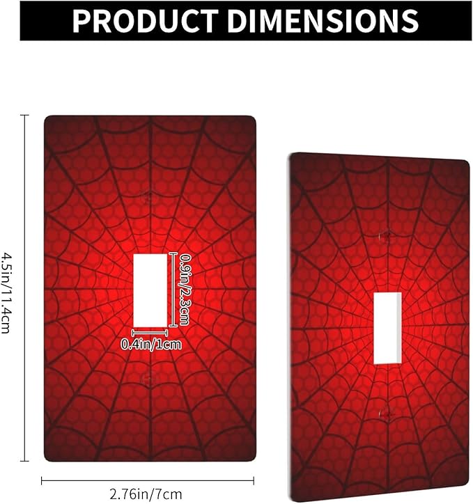 Spider Web Light Switch Cover Plates Decorative Single Toggle Wall Plate, 1 Gang Lightswitch Cover