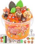 Squirrel Orange Slime Kit, Clear Slime Bucket with Clay, 10 Packs of Add-ins, Slimes Party Favors for Kids, Sensory Toys Experience DIY Slimes Kit, Birthday Easter Hallowmas Gift for Girls & Boys