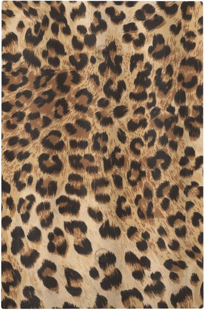 Classic Leopard 1 Gang Light Switch Cover No Decive Blank Wall Plate Decorative for Teen Kids Boys Bathroom Home Bedroom Art Panel Decorate 5" x 3