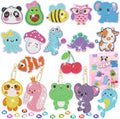 EAPHANT Diamond Art Kits for Kids, Gem Keychains and Stickers Painting Gifts for Girls Ages 4-8 8-12, Arts and Crafts Toys for Kids with 17 Designs