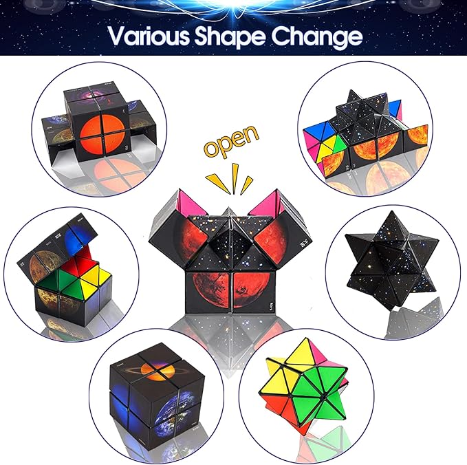 Luaxkpi Toys for 7 8 9 10 Year Old Boy Gifts Ideas, Educational Fidget Toys Magic Cube Autism Sensory Toy for Kids Age 8-12 Infinity Cubes Cool Birthday Gift for Teen Boys Girl Age 8-10 Years Old