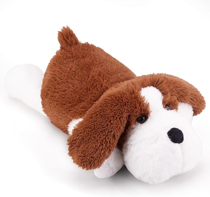 Dog Microwavable Weighted Stuffed Animals for Kids,Heating Pad Animal for Period Cramps&Pain Relief&Warm Comfort, Lavender Scented Heatable&Coolable Dog Cute Plush Toy for Girls Adults