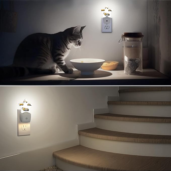 Cartoon Truck Machines Night Lights Plug in Wall Lamp Smart Dusk to Dawn Sensor for Home Decorative,Kids Room Bedroom Bathroom Kitchen Hallway Gifts