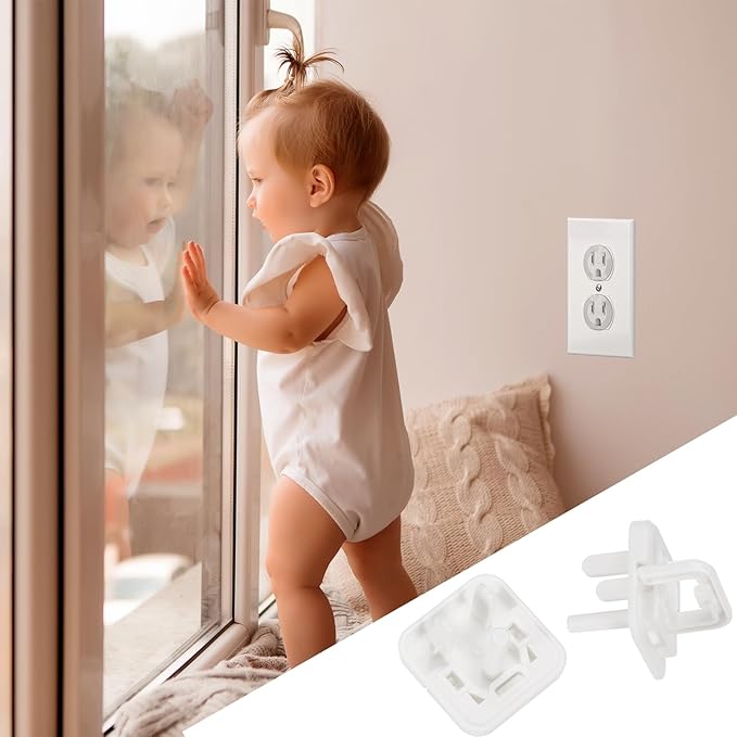 MECCANIXITY 10 Pack Outlet Covers Proofing, Plug Covers Easy Installation Electric Plug Protectors Safety Socket Cover Plugs Protector White