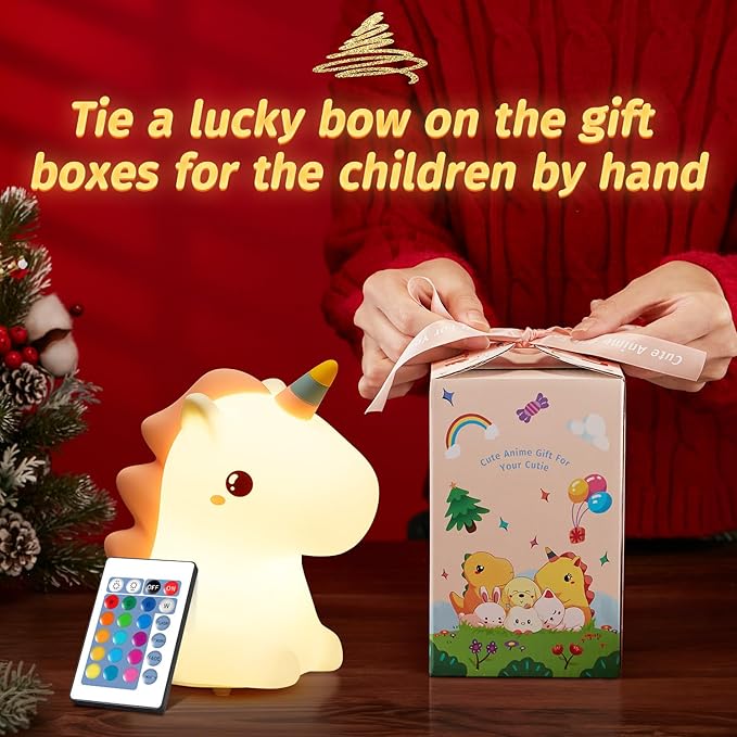 One Fire Unicorn Night Light for Kids, 16 Colors & Remote Control Baby Night Light, Rechargeable Unicorn Lamp, Cute Gifts for Kids Gifts Teen Girl Gifts