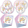 40Pcs Unicorns Birthday Decorations for 20 Guests Birthday Party Supplies Set Unicorns Plates and Napkins Magical for Girls Baby Shower Party Decorations