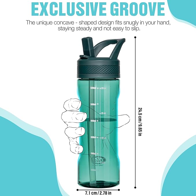 OLDLEY 20 kids Water Bottle with Straw,Tritan BPA-Free,Leak-Proof Design for Travel,Home, School, (Lagoon)