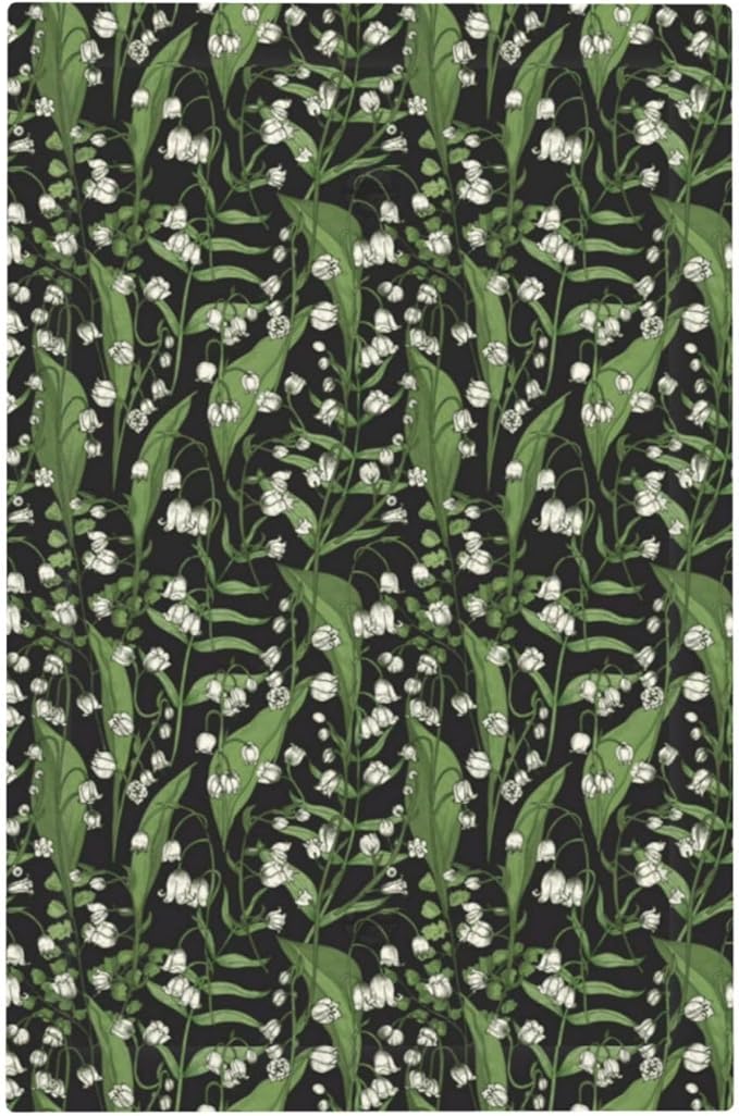 Boho Floral Green Leaves White Flowers Light Switch Cover Plate 1 Gang No Device Blank Electrical Wall Plates Faceplate Decorative Switch Plate for Farmhouse Bed Room Decor