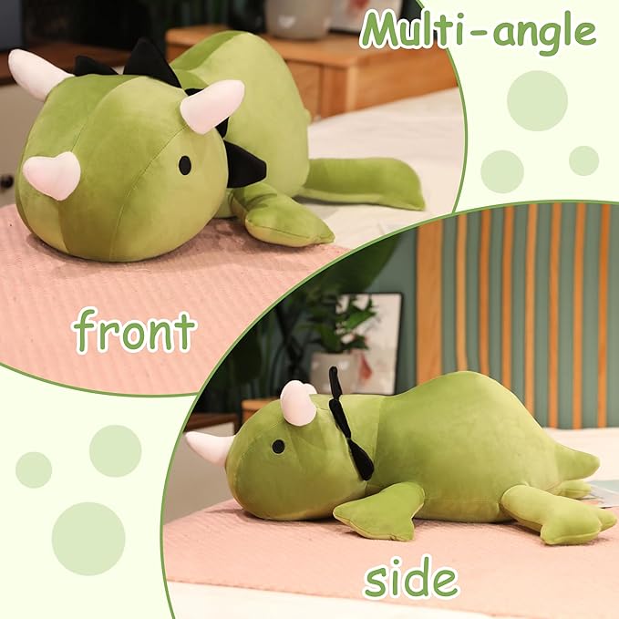 SQEQE Weighted Dinosaur Plush, Weighted Dinosaur Stuffed Animal, Dino Plushies Dino Pillow Toy Gift for Kids Adults 23.6 Inch, 3.1 Lbs