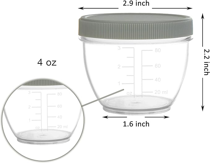 Youngever 18 Sets Baby Food Storage, 4 Ounce Plastic Baby Food Containers with Lids, 9 Urban Colors, with Lids Labels