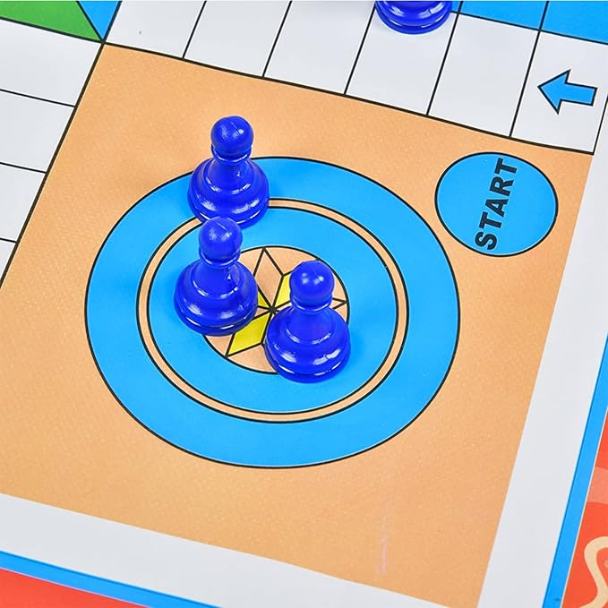 Pongnas NonWoven Snakes and Ladders Kids Ludo Game Board Set for Family Fun and Educational Play